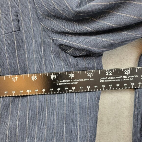 Brooks Brothers Blazer Mens Size 42 Long Tollegno 1900 Career Navy Pinst… - Picture 9 of 15